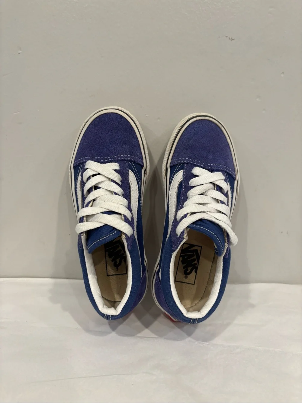 Vans Kids Old Skool Sneakers in Blue and White